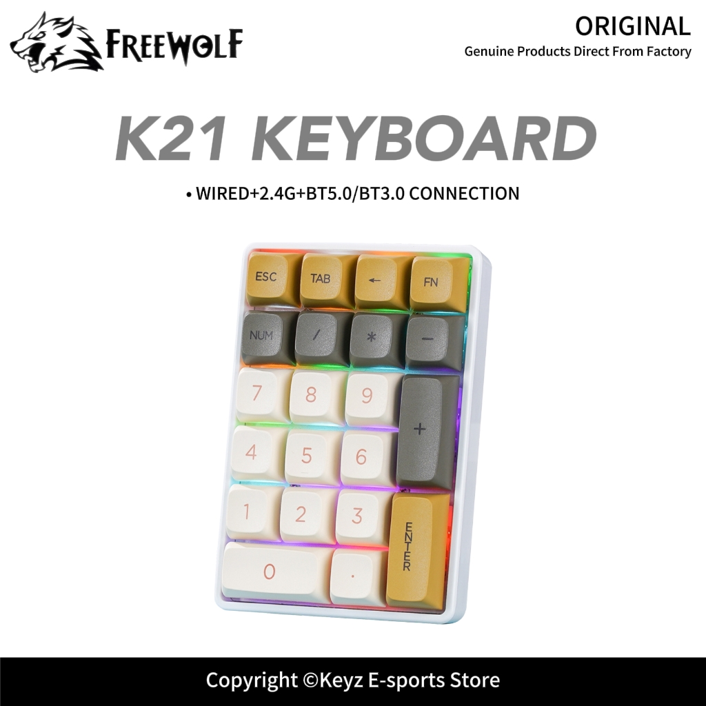 Keyboard Numpad Separate - Механическая цифровая клавиатура K21 Tri-mode FREEWOLF